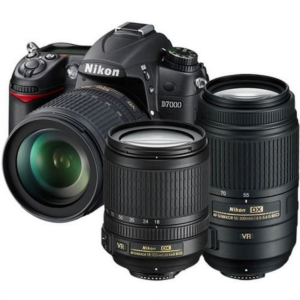 Nikon SLR D7000 Digital Camera with AF-S Nikkor 18-105mm & 55-200mm Lens